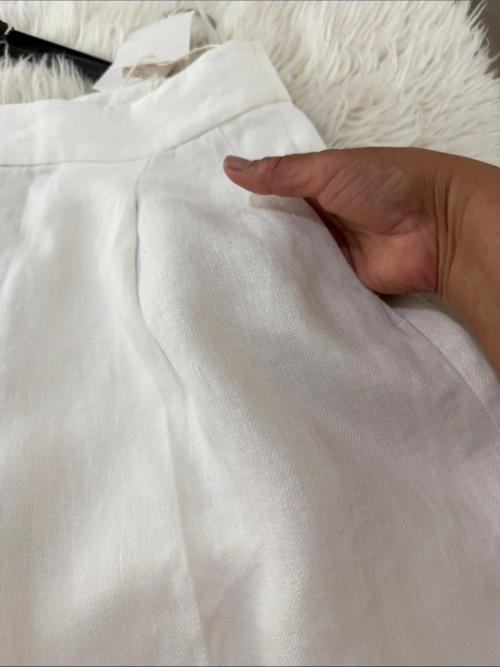 Zara Wide-Leg Linen-Blend Pants in Ivory Size Medium NWT